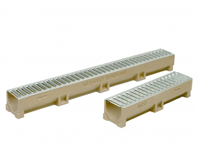 Žľab z polymérbetónu 100 cm, krycí rošt z pozinkovanej ocele